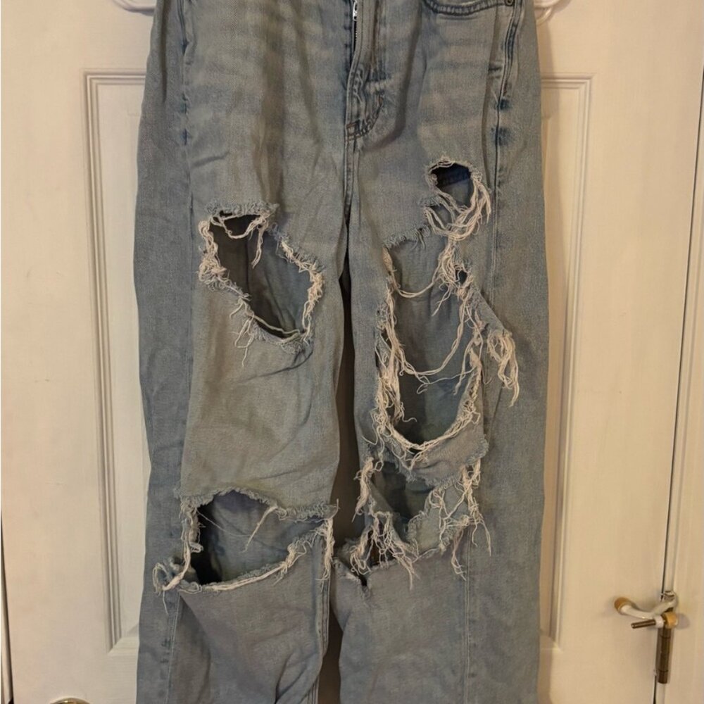 American Eagle Ripped Blue Jeans - ORIGINALLY 60.00